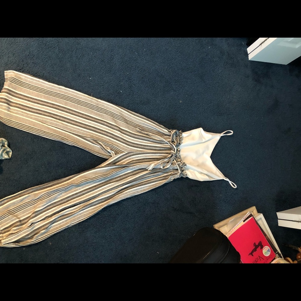 Grey and white romper